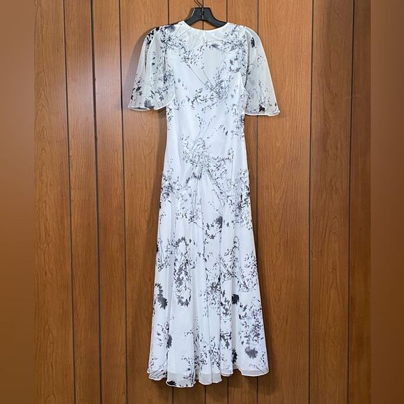 Victoria Beckham Floaty Floral Print Godet Midi Dress size 0 - Picture 8 of 16